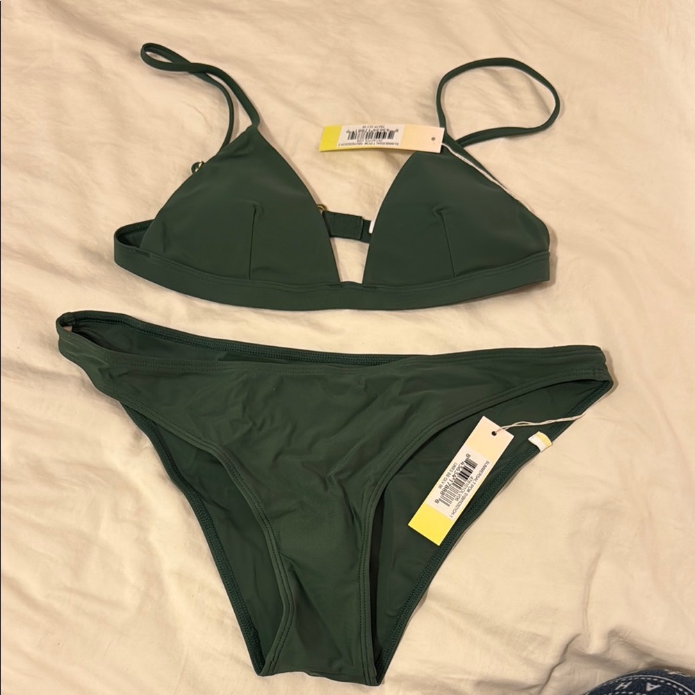 summersalt Forest Green Triangle Bikini Set